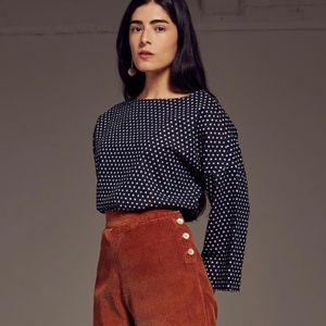 The Jane Top  | Indigo Dot
